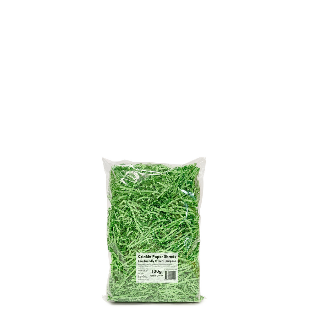 Crinkle Paper Shreds - Grass Green - 100g, 200g, 400g - FREE DELIVERY