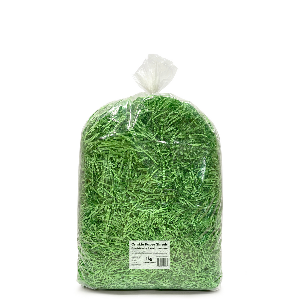 Crinkle Paper Shreds - Grass Green - 1kg