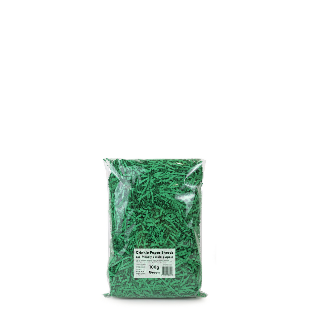 Crinkle Paper Shreds - Green - 100g