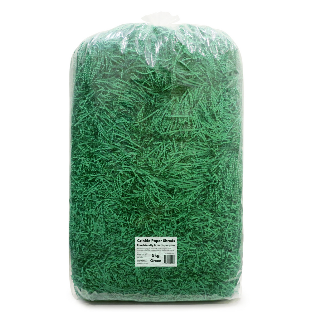 Crinkle Paper Shreds - Green - 5kgs