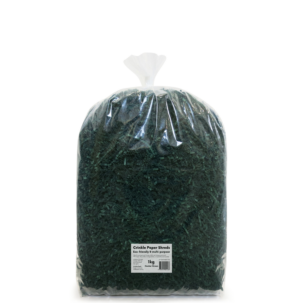 Crinkle Paper Shreds - Hunter Green - 1kg