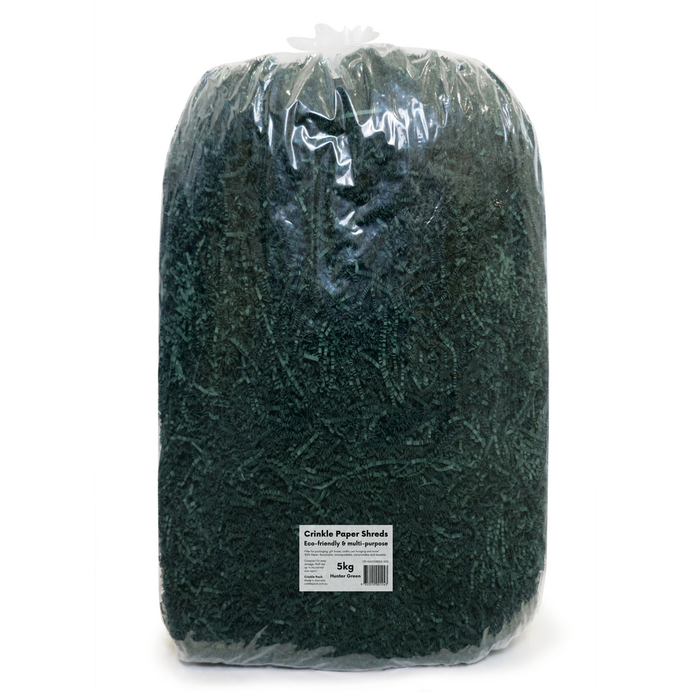 Crinkle Paper Shreds - Hunter Green - 5kg