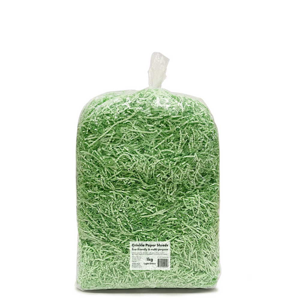 Crinkle Paper Shreds - Light Green - 1kg