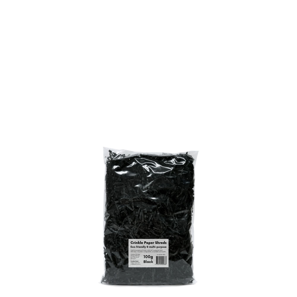 Crinkle Paper Shreds - Black - 100g, 200g, 400g - FREE DELIVERY