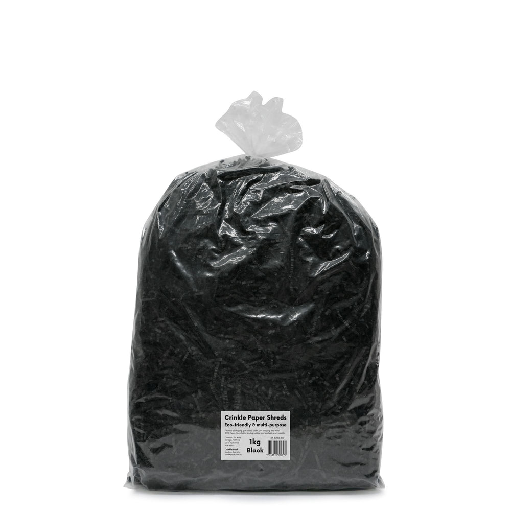 Crinkle Paper Shreds - Black - 1kg