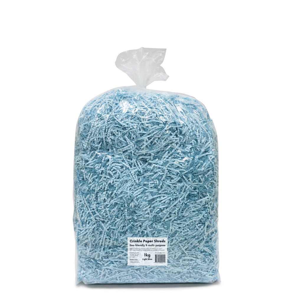 Crinkle Paper Shreds - Light Blue - 1kg