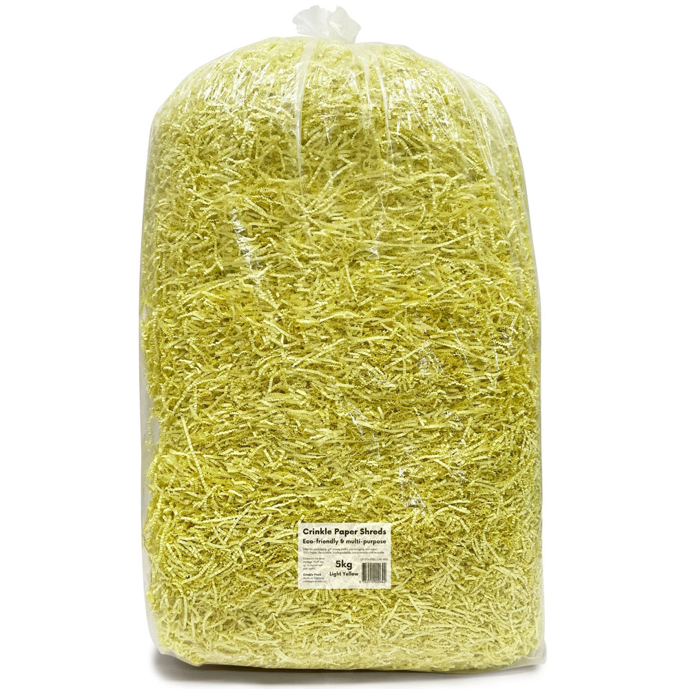 Crinkle Paper Shreds - Light Yellow - 5kg - FREE DELIVERY