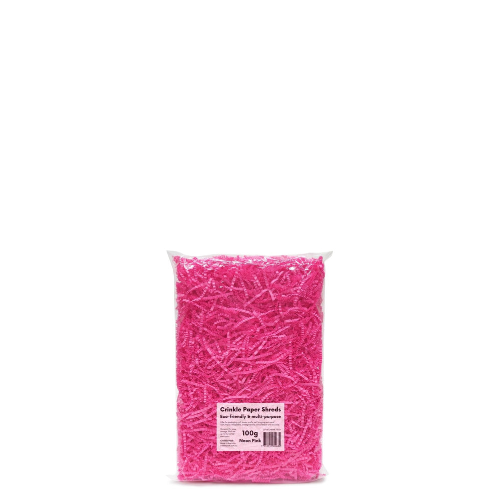 Crinkle Paper Shreds - Neon Pink - 100g