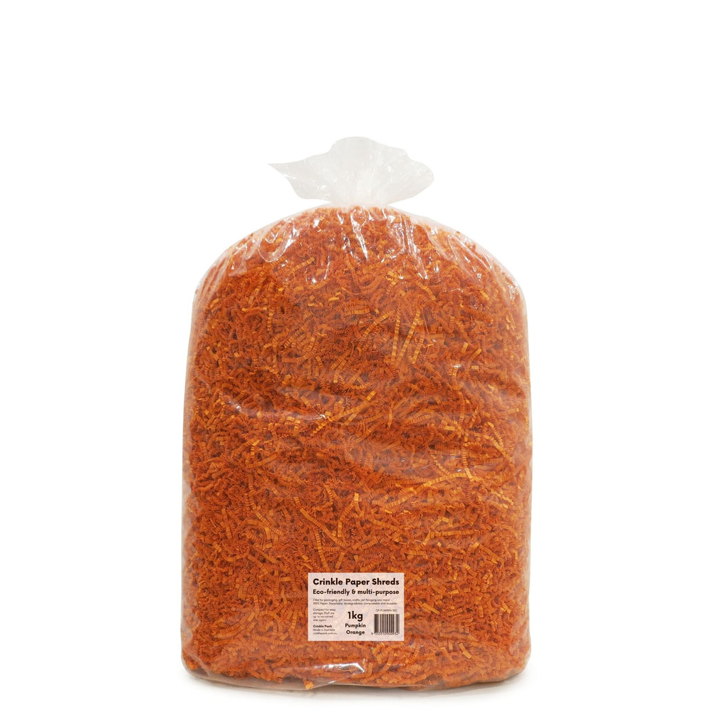 Crinkle Paper Shreds - Pumpkin Orange - 1kg