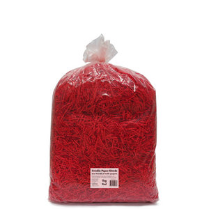 Crinkle Paper Shreds - Red - 1kg, 2kg - FREE DELIVERY