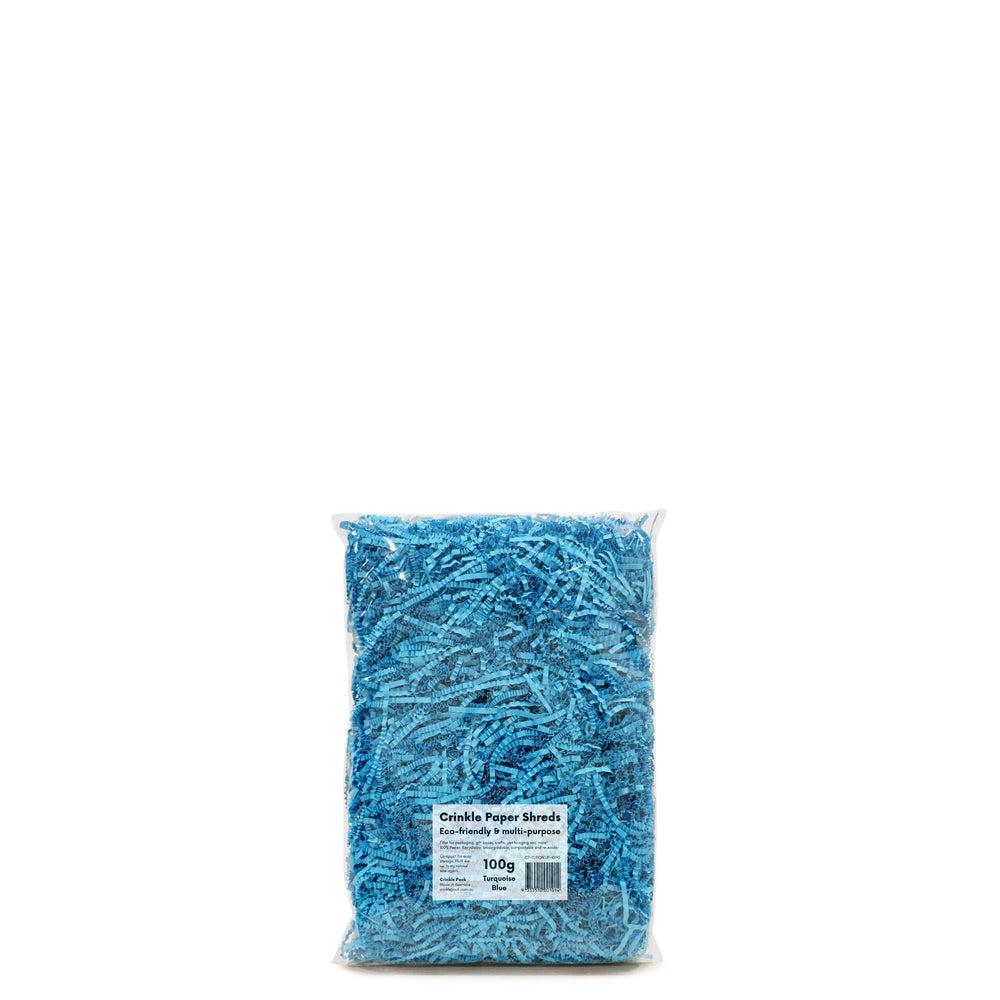 Crinkle Paper Shreds - Turquoise Blue - 100g, 200g, 400g - FREE DELIVERY