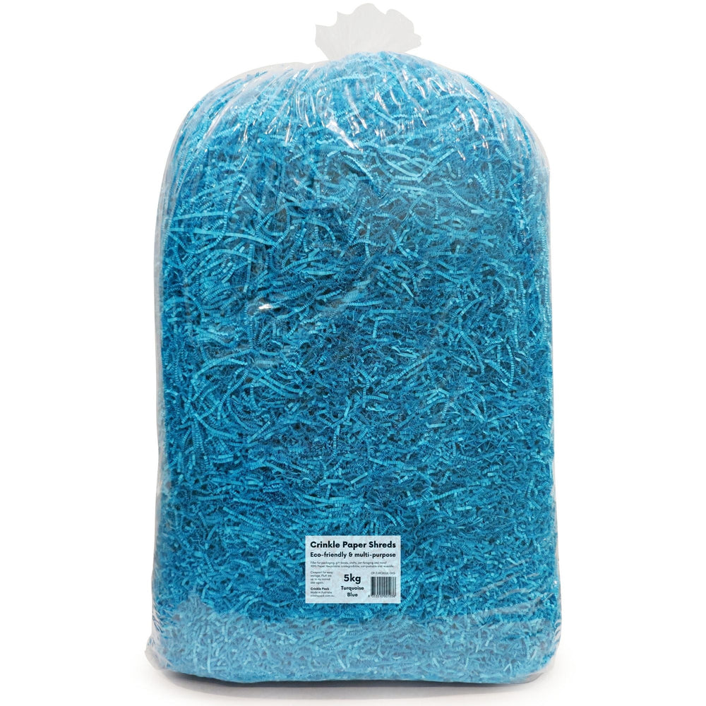 Crinkle Paper Shreds - Turquoise Blue - 5kg - FREE DELIVERY