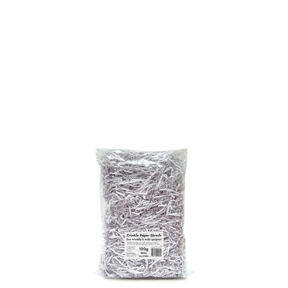 Crinkle Paper Shreds - White Lavender - 100g